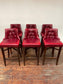 Stunning set of 6 red leather pub bar stools