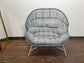 Indoor Outdoor Grey Duck Egg 2 Seater Sofa Loveseat with Cushions