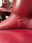 Stunning set of 6 red leather pub bar stools