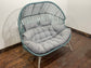 Indoor Outdoor Grey Duck Egg 2 Seater Sofa Loveseat with Cushions
