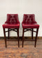 Stunning set of 6 red leather pub bar stools
