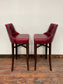 Stunning set of 6 red leather pub bar stools