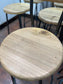 Pair of industrial style bar stools light wood metal frame