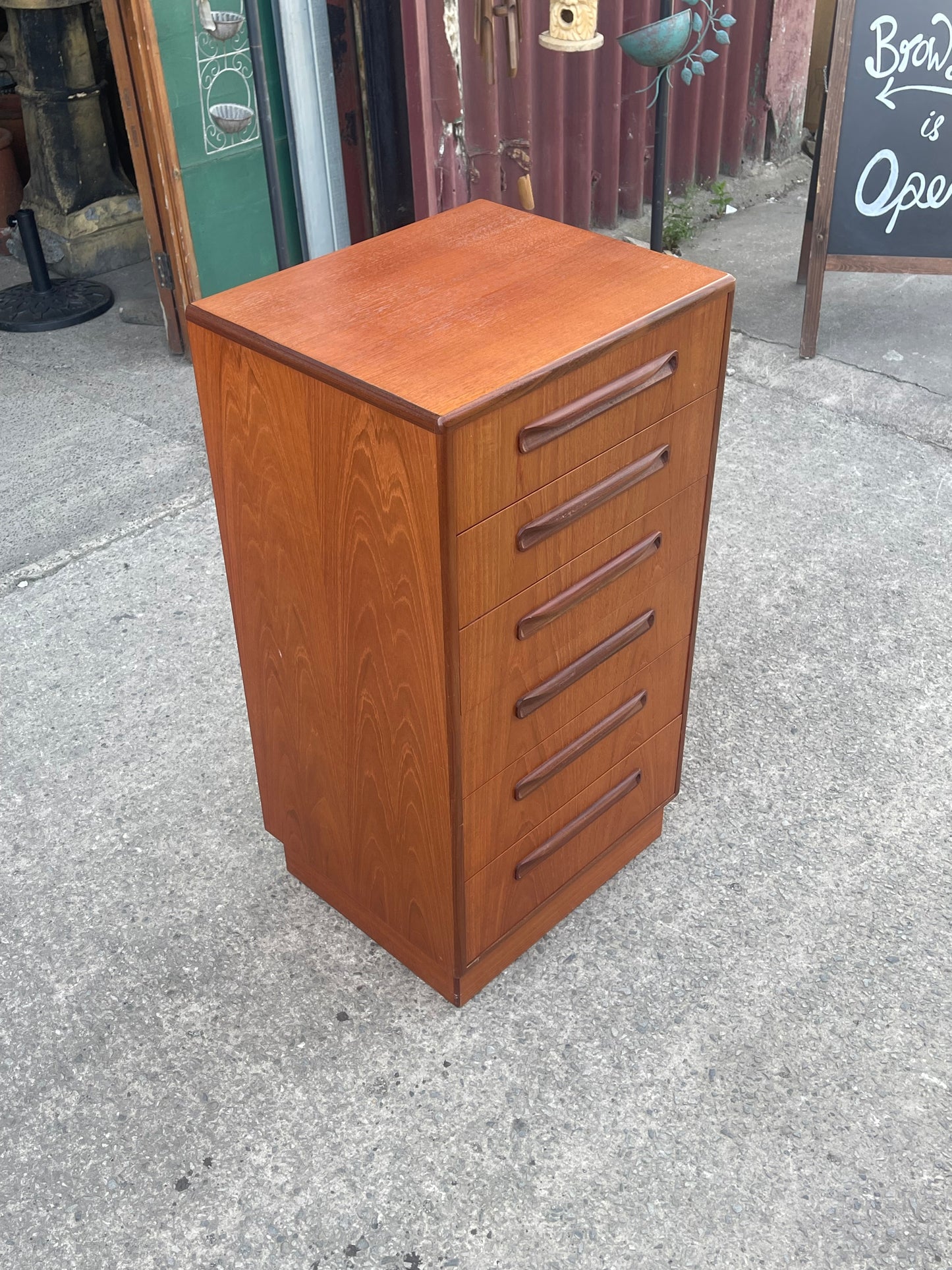 G Plan Fresco Tallboy Chest of Drawers Teak Mid Century Vintage 6 Drawer