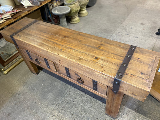 Vintage style rustic 'Butcher's block' wooden unit