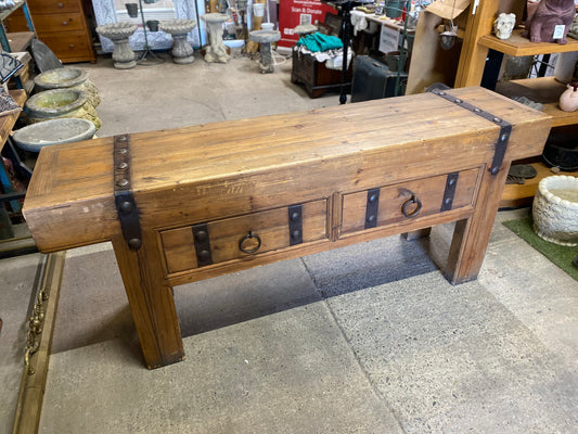 Vintage style rustic 'Butcher's block' wooden unit