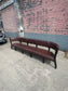 Large Curved Brown Faux Leather Restaurant Booth Bench Banquette Seating Sofa