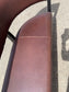Large Curved Brown Faux Leather Restaurant Booth Bench Banquette Seating Sofa