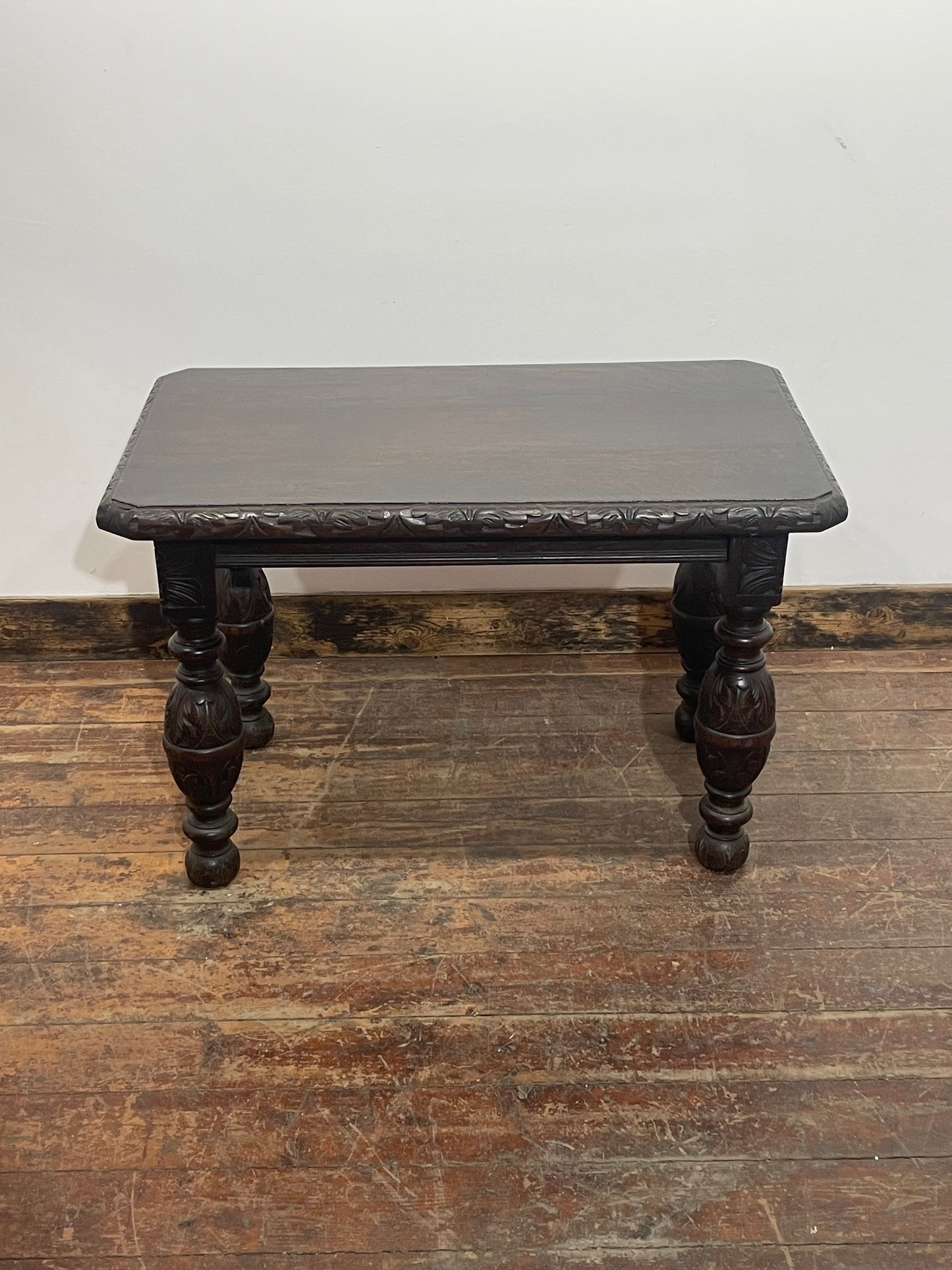 Antique Carved Oak Side Table Lamp Table Occasional Table Jacobean Style