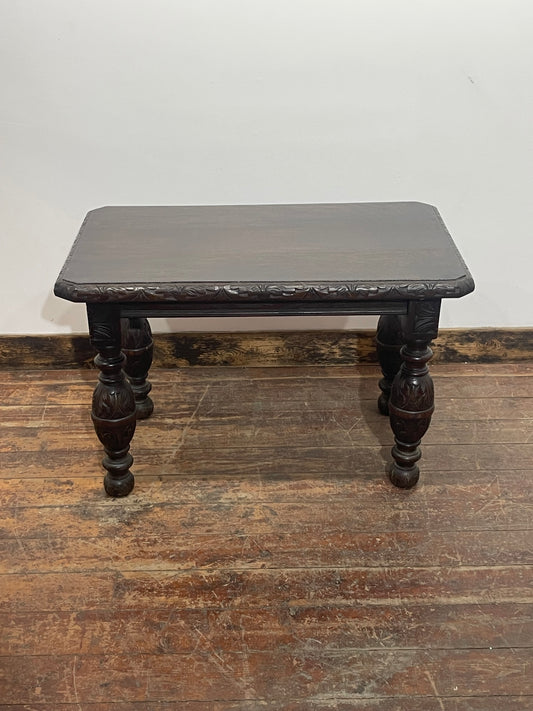 Antique Carved Oak Side Table Lamp Table Occasional Table Jacobean Style