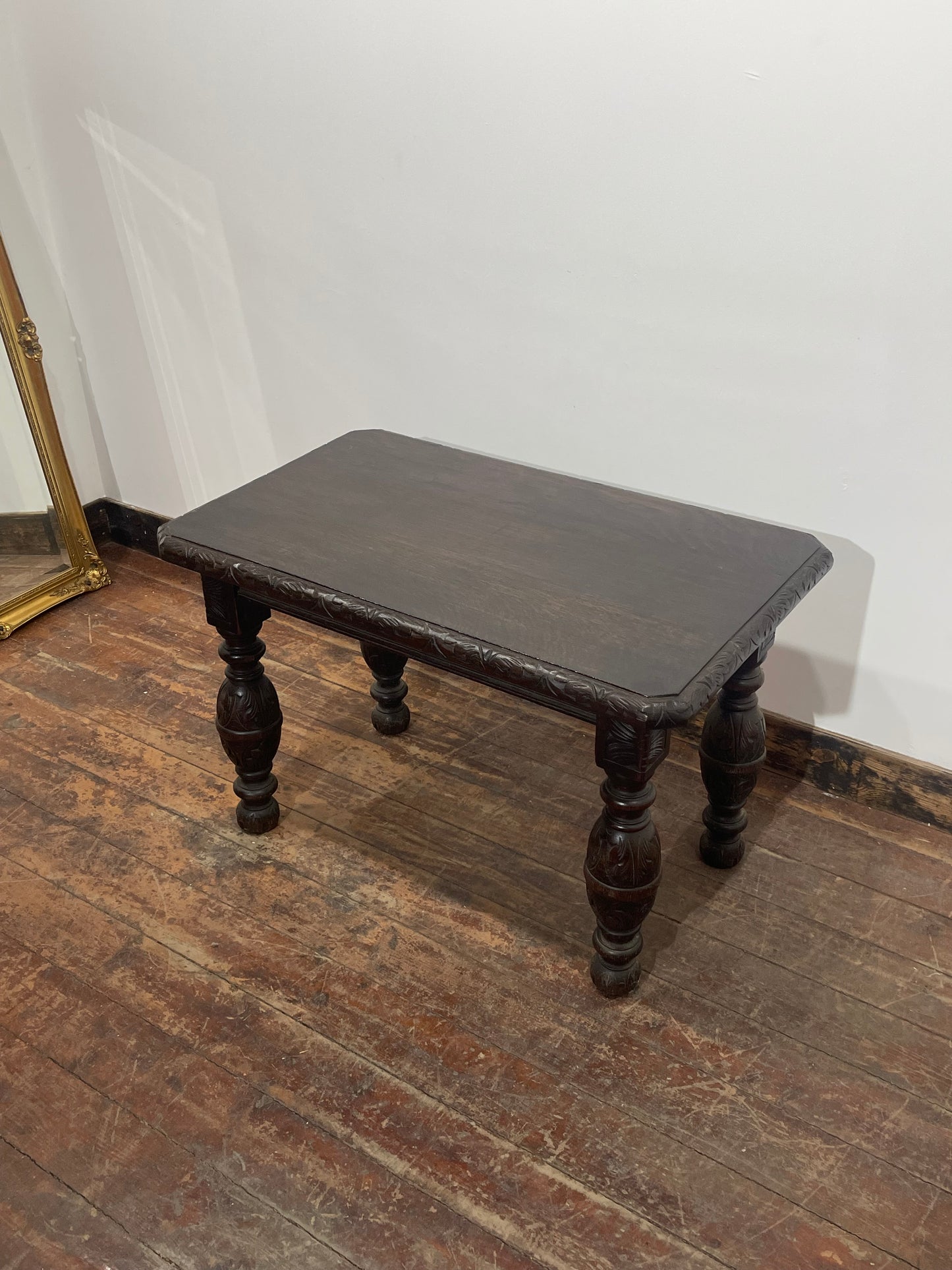 Antique Carved Oak Side Table Lamp Table Occasional Table Jacobean Style