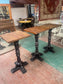 Trio of Rustic Solid Wood High Bar Tables | Dark Pedestal Base | Pub, Restaurant, Café