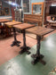 Trio of Rustic Solid Wood High Bar Tables | Dark Pedestal Base | Pub, Restaurant, Café