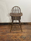 Vintage Solid Wood High Chair | Traditional Wooden Baby Chair with Tray