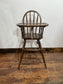 Vintage Solid Wood High Chair | Traditional Wooden Baby Chair with Tray