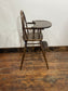 Vintage Solid Wood High Chair | Traditional Wooden Baby Chair with Tray