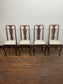 4 Antique Solid Oak Georgian Queen Anne Dining Chairs/ 100 years old
