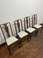 4 Antique Solid Oak Georgian Queen Anne Dining Chairs/ 100 years old