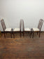 4 Antique Solid Oak Georgian Queen Anne Dining Chairs/ 100 years old