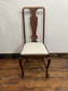 4 Antique Solid Oak Georgian Queen Anne Dining Chairs/ 100 years old