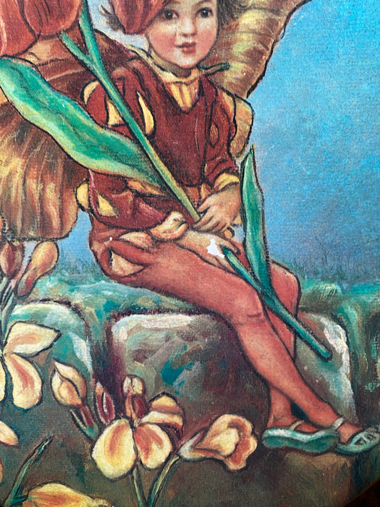 Vintage Flower Fairy ceramic plaque by Minton no. 6972