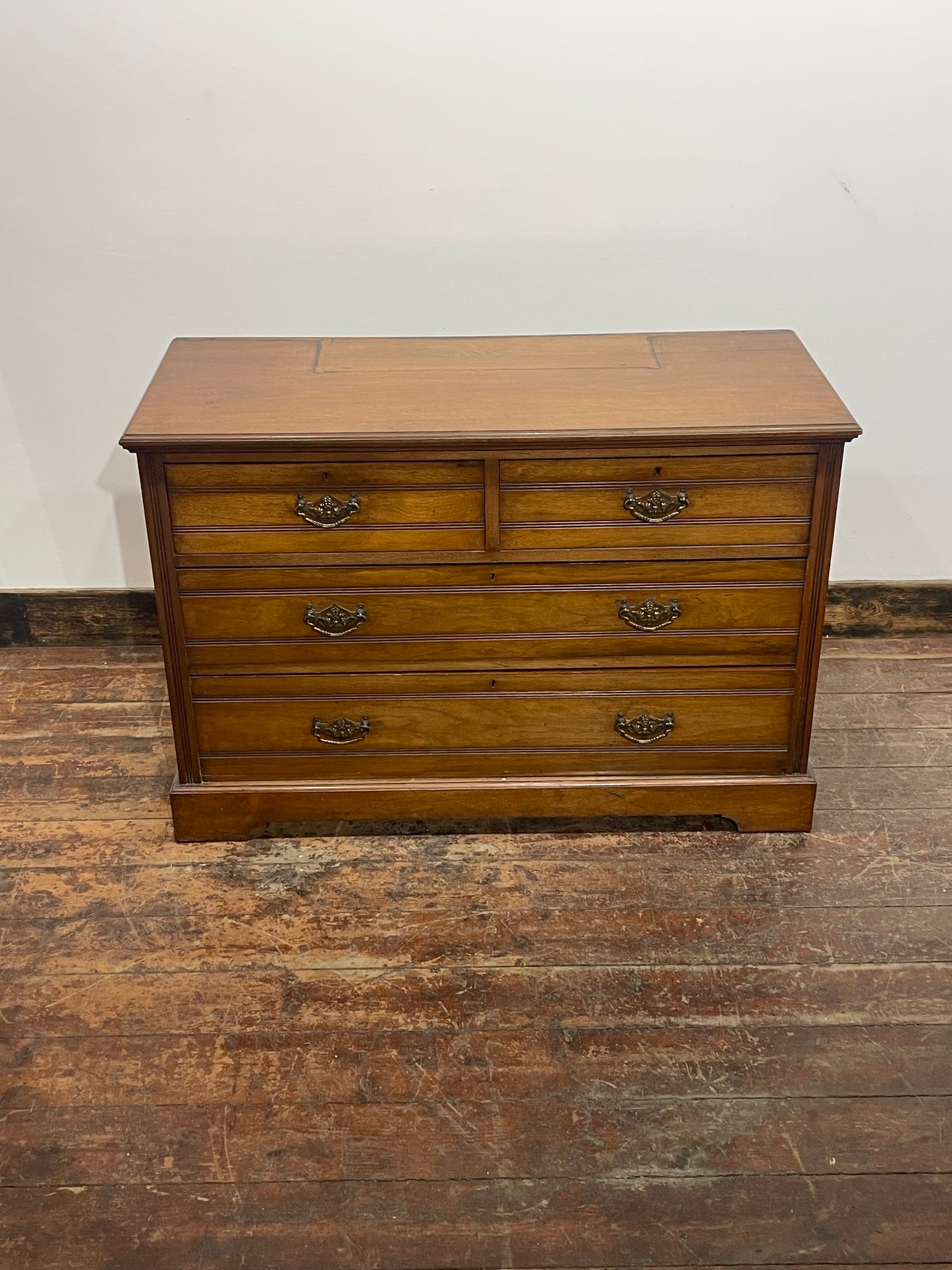 Vintage Antique Style 5 Drawer Wooden Chest of Drawers – Ornate Brass Handles