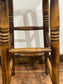 Set of 4 Vintage Wooden Bar Stools – Rustic Solid Wood Pub Kitchen Island Stools