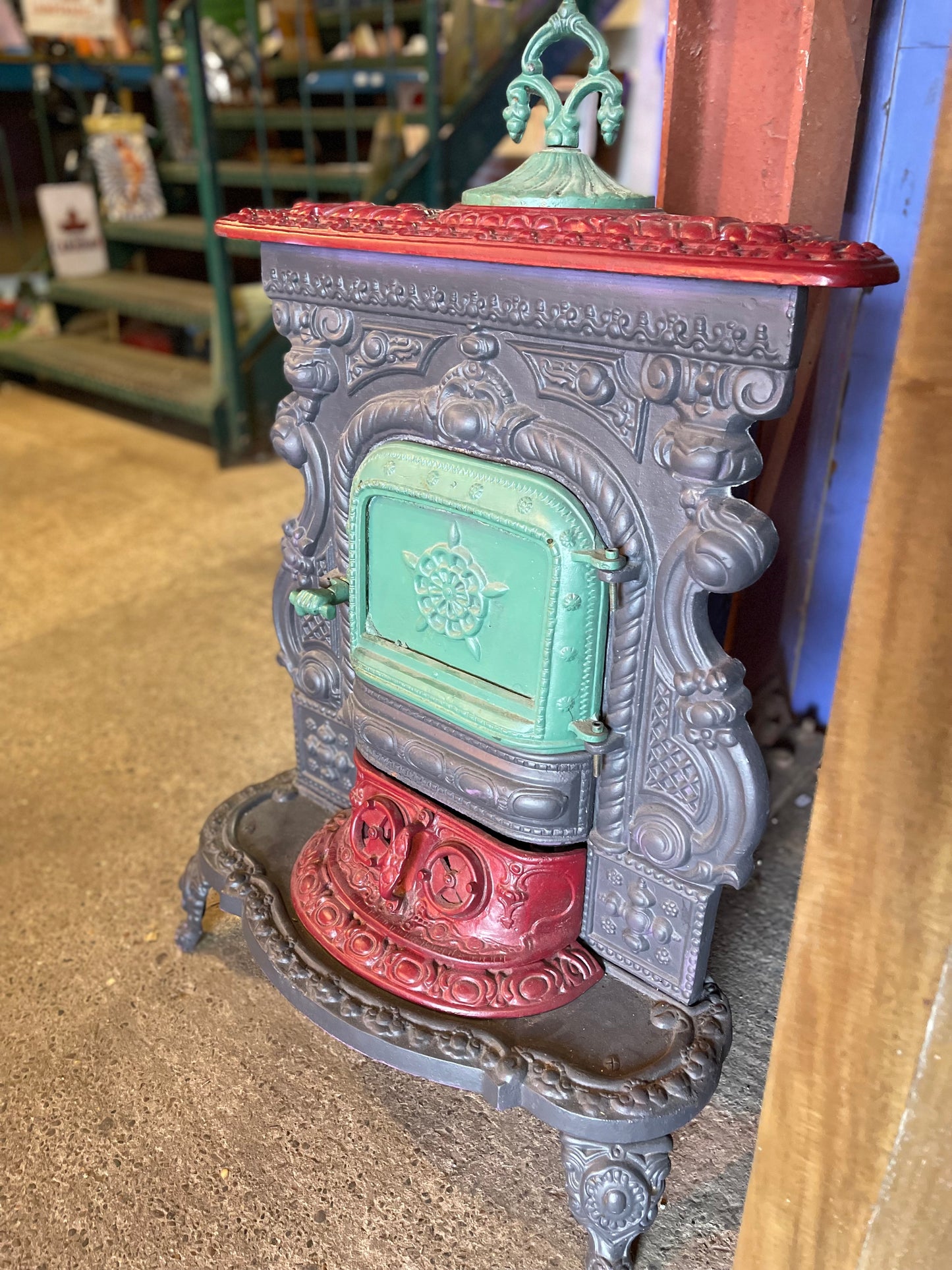 Beautiful ornate cast iron log burner