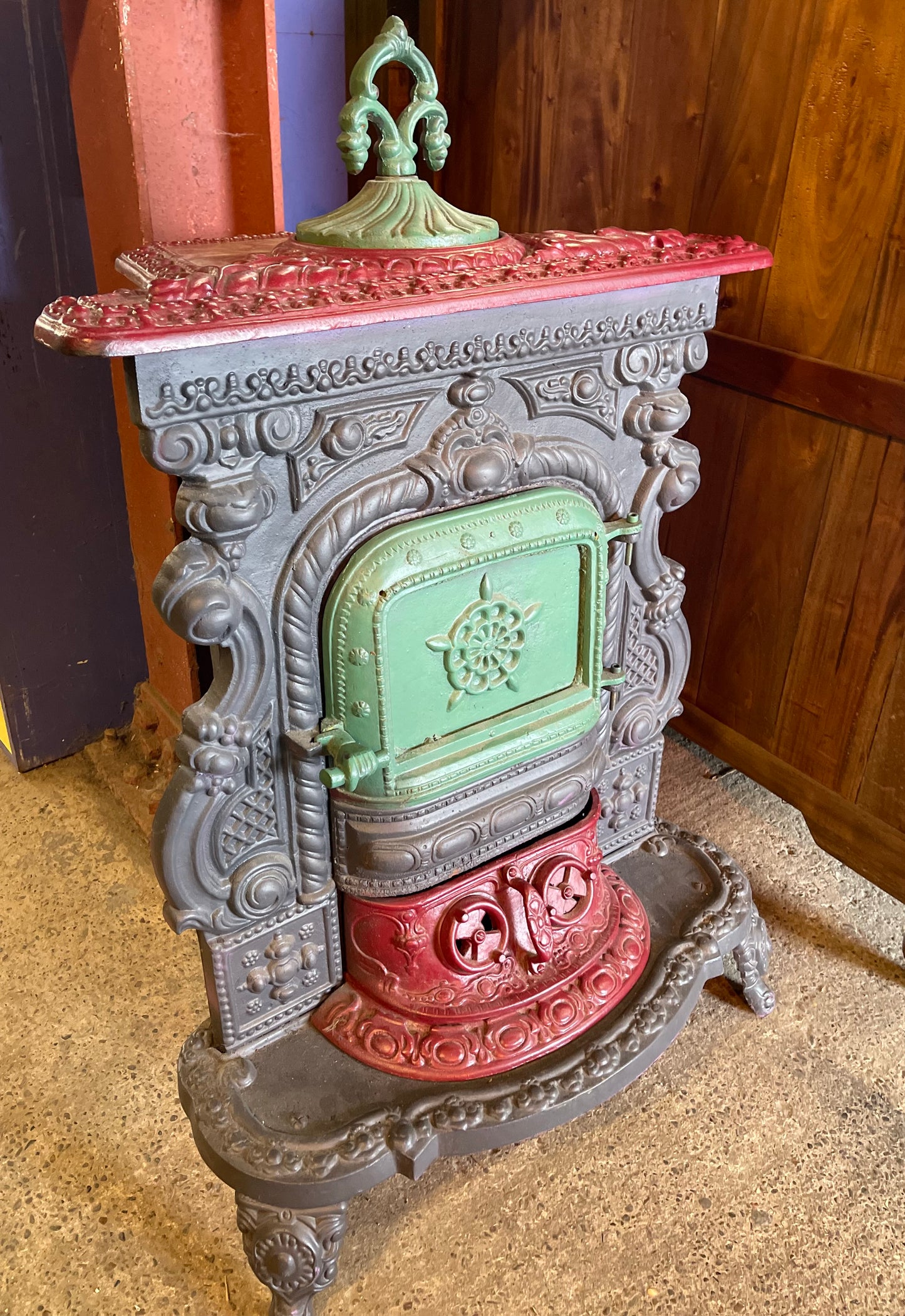 Beautiful ornate cast iron log burner