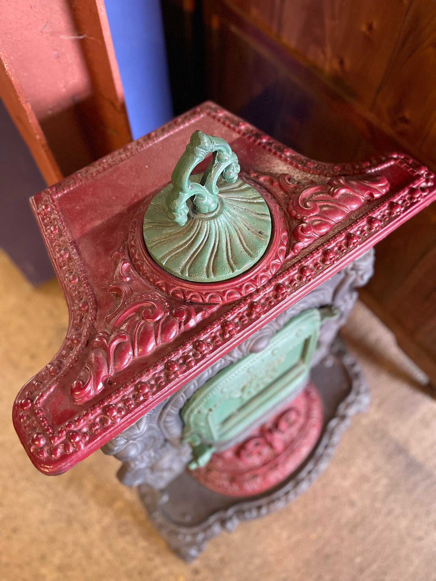 Beautiful ornate cast iron log burner