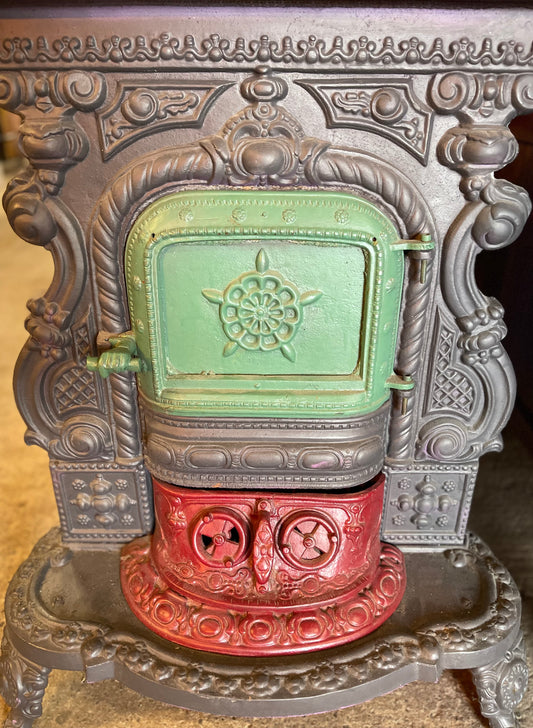 Beautiful ornate cast iron log burner