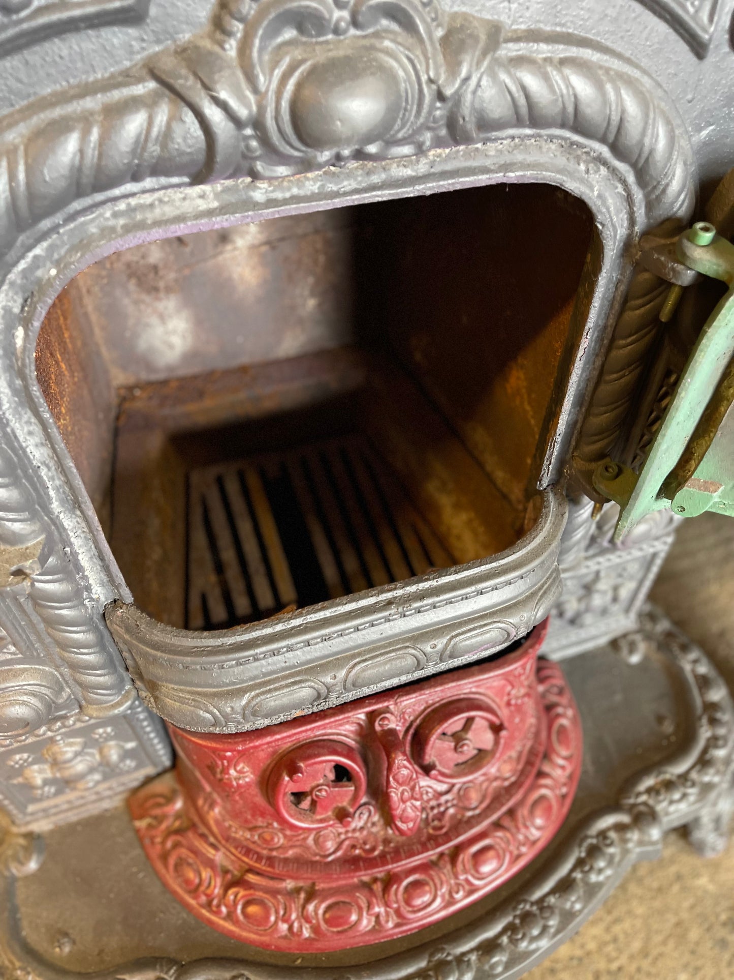 Beautiful ornate cast iron log burner