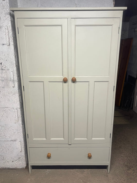 Painted Farmhouse Linen Cupboard Wardrobe Storage Cabinet Shelving & Drawer
