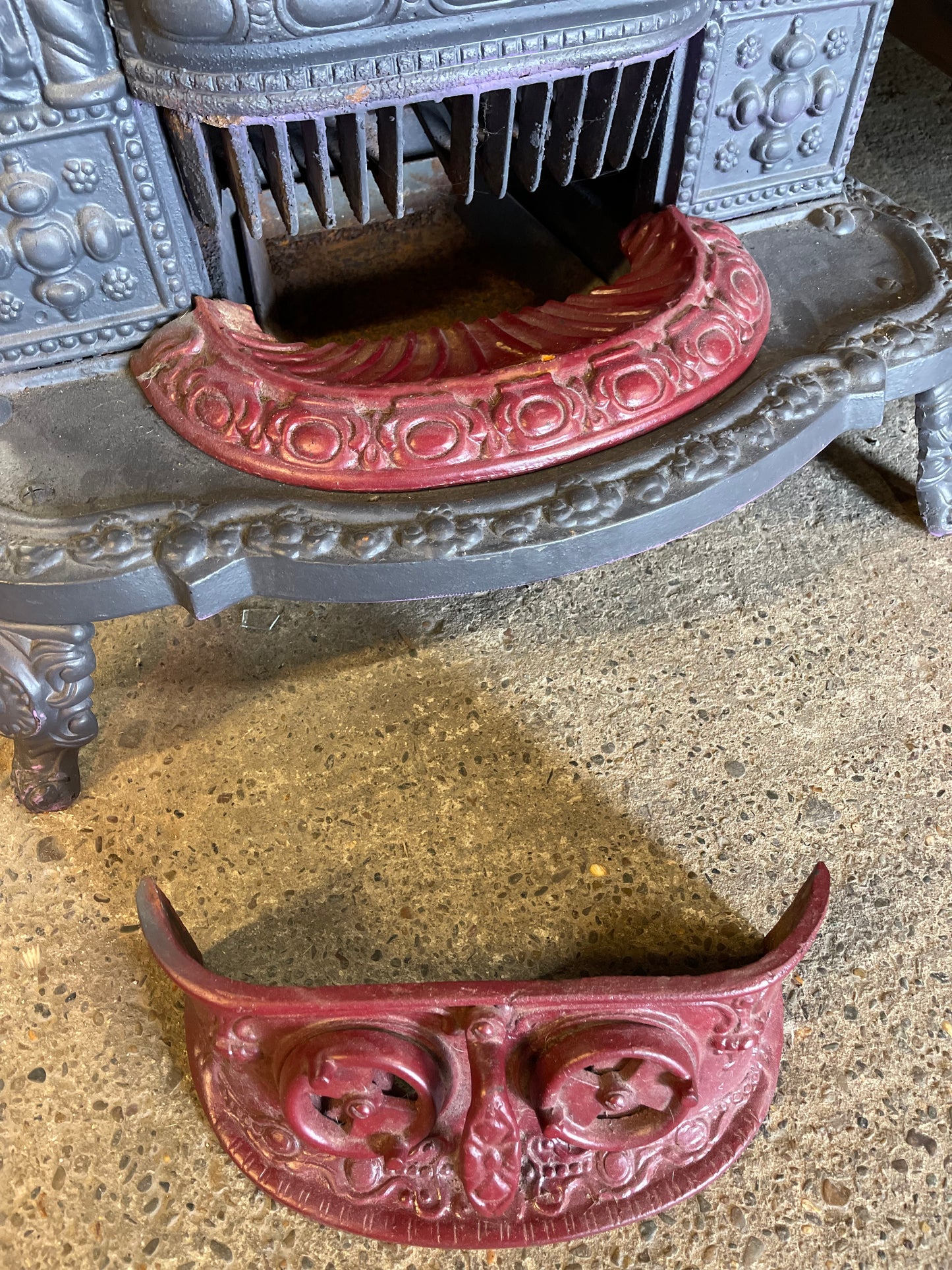 Beautiful ornate cast iron log burner