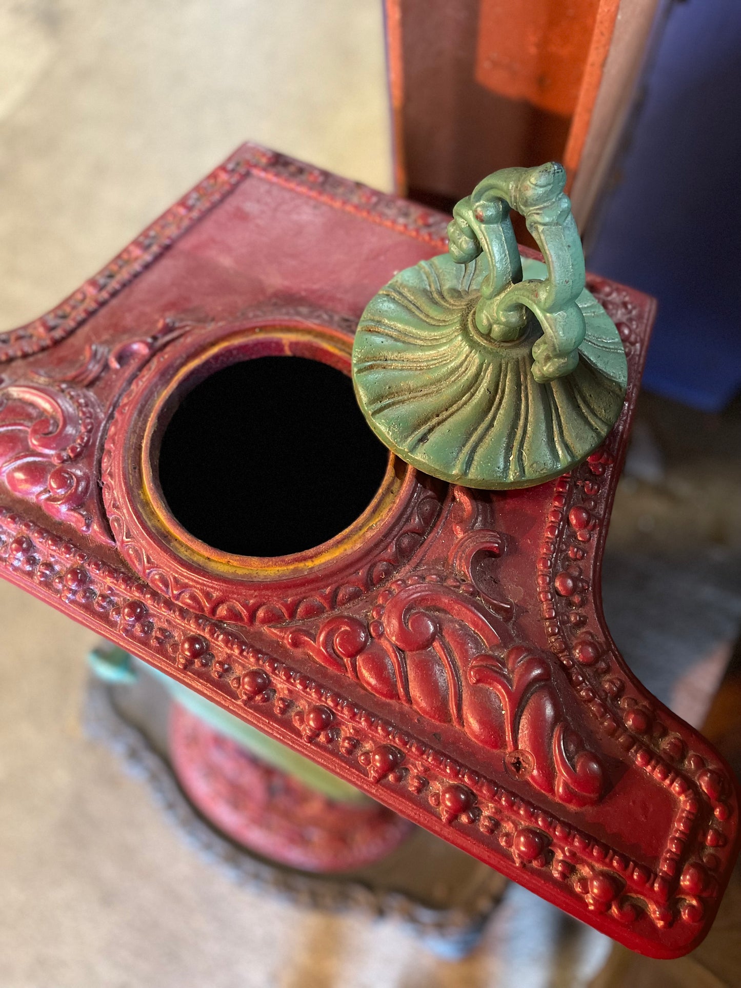 Beautiful ornate cast iron log burner