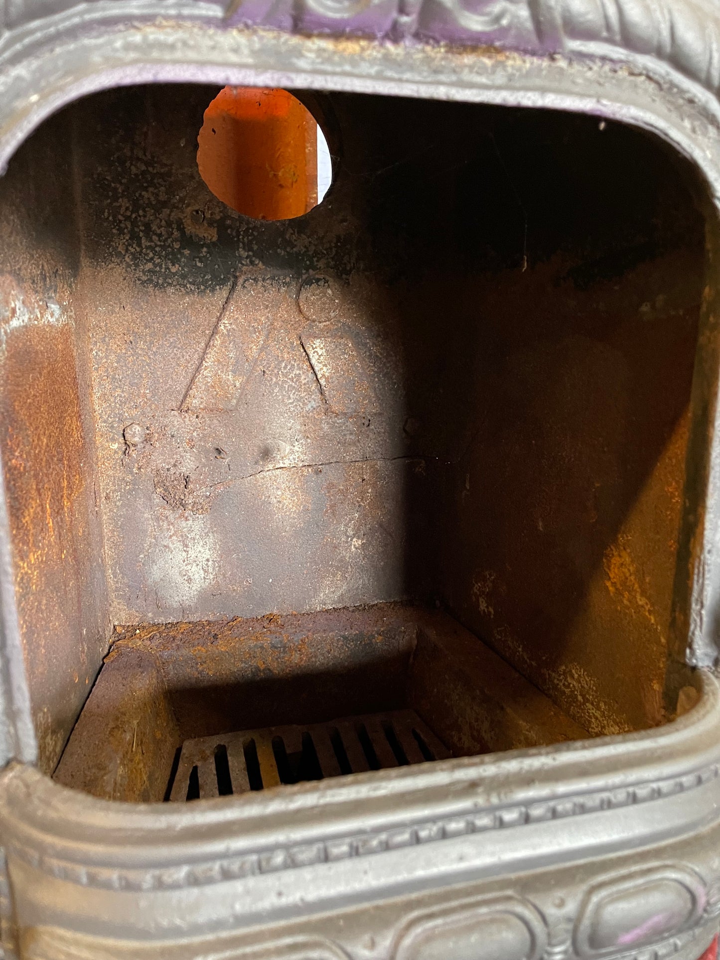 Beautiful ornate cast iron log burner