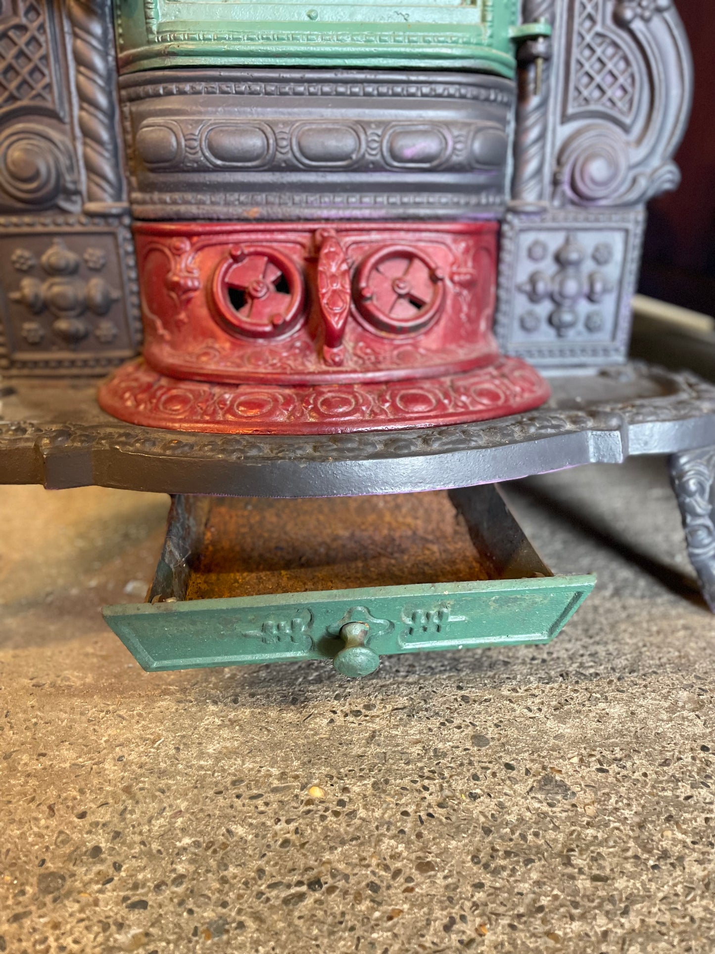 Beautiful ornate cast iron log burner
