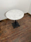 Pair of Ornate Cast Iron Bistro Tables – Marble Effect Tops – Vintage Style