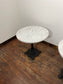 Pair of Ornate Cast Iron Bistro Tables – Marble Effect Tops – Vintage Style
