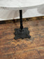 Pair of Ornate Cast Iron Bistro Tables – Marble Effect Tops – Vintage Style