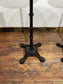 Pair of High Bar Poseur Tables Marble Effect Tops Gold Edge Cast Iron Bases