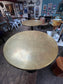 Vintage Round Poseur Bar Table Brass Top Black Metal Base Pub Bistro