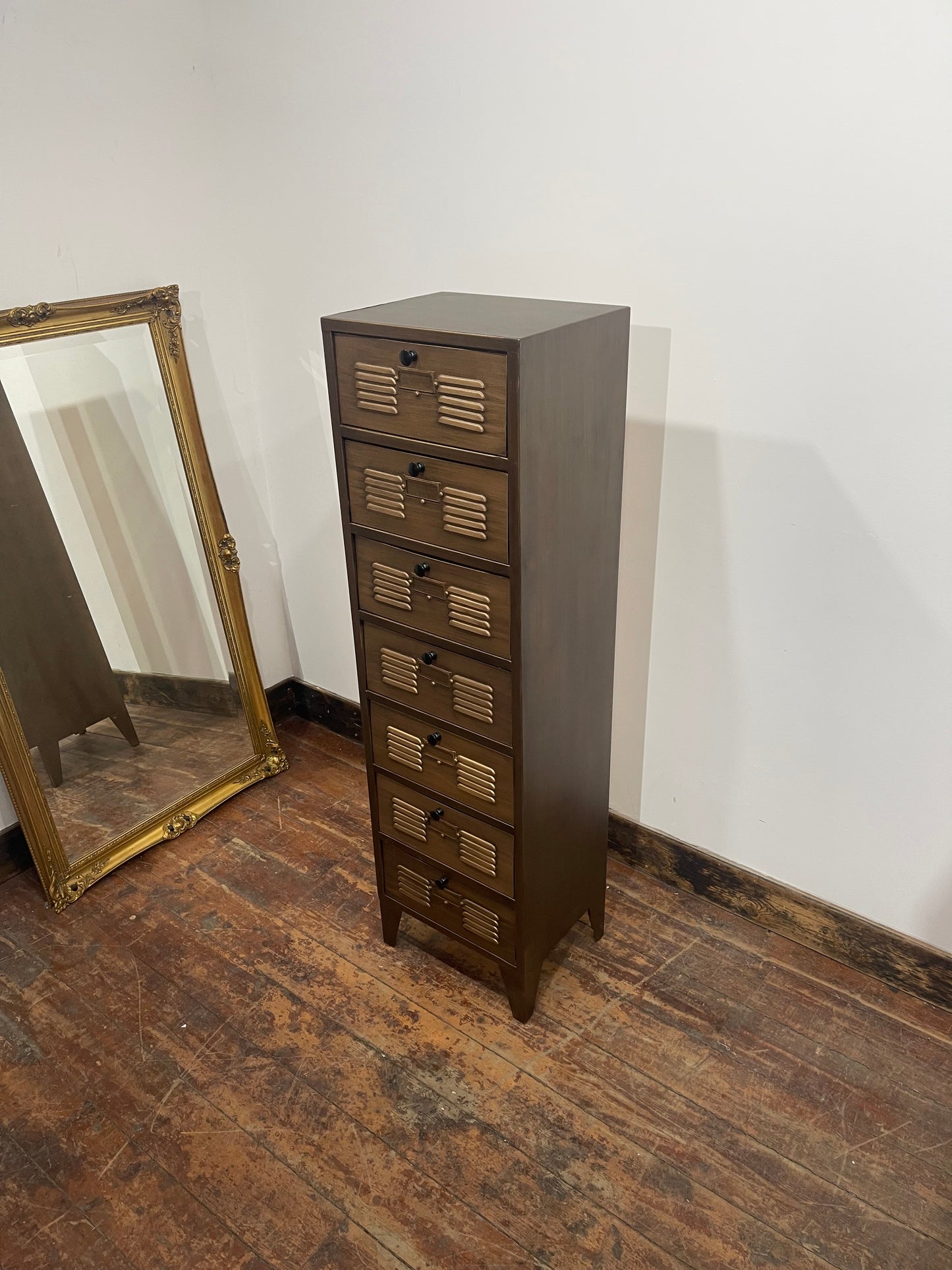 Industrial Style Tallboy 7 Drawer Storage Cabinet Unit Chest