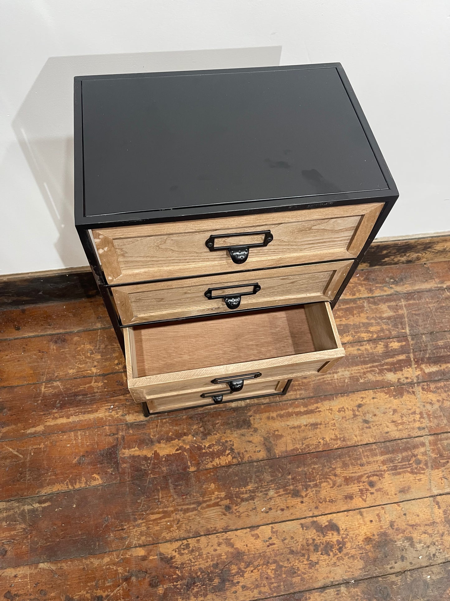 Industrial Style 6 Drawer Storage Unit – Wooden Drawers & Black Metal Frame