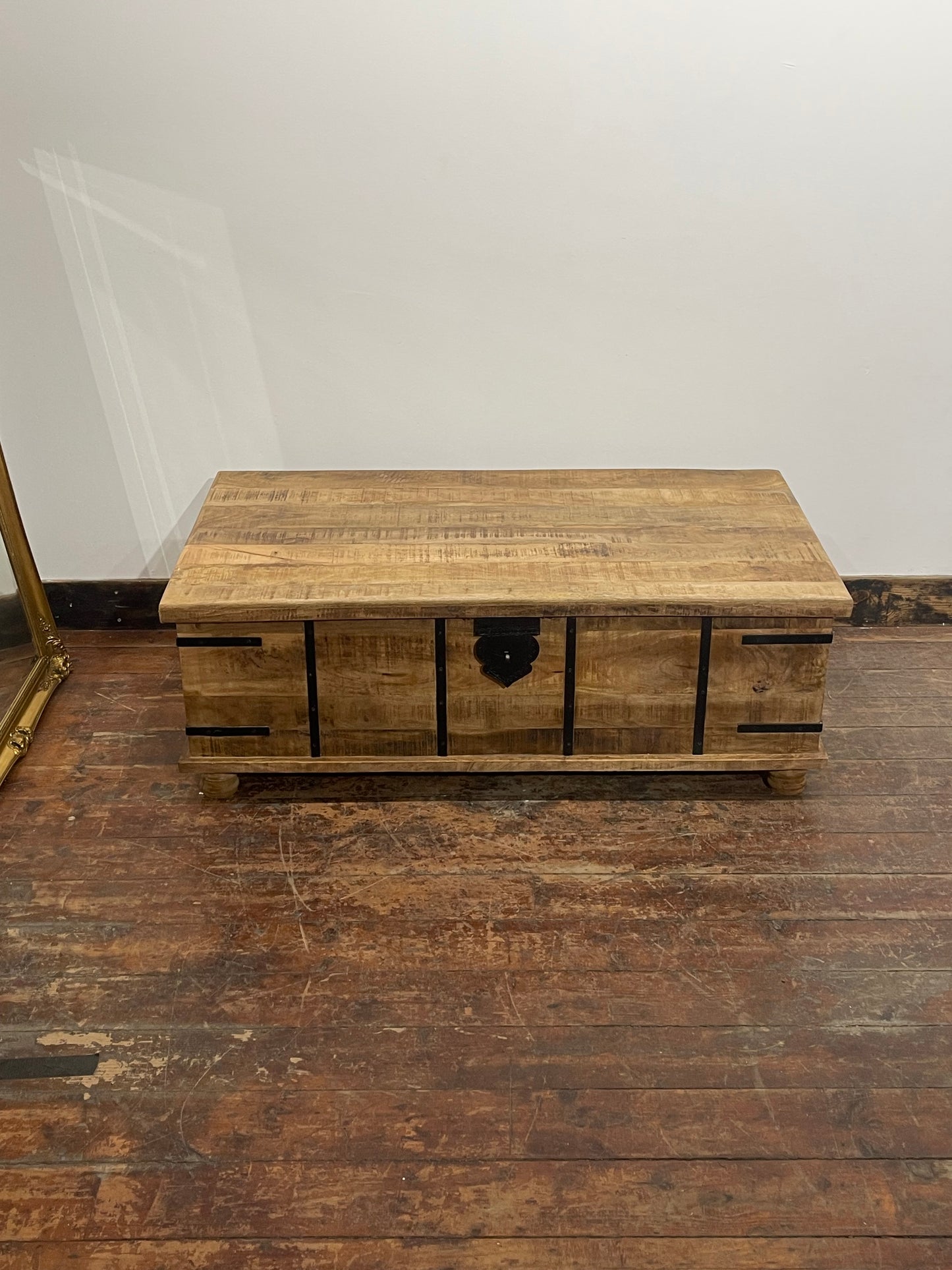 Rustic Wooden Storage Box Chest Decorative Blanket Toy Trunk Farmhouse Decor