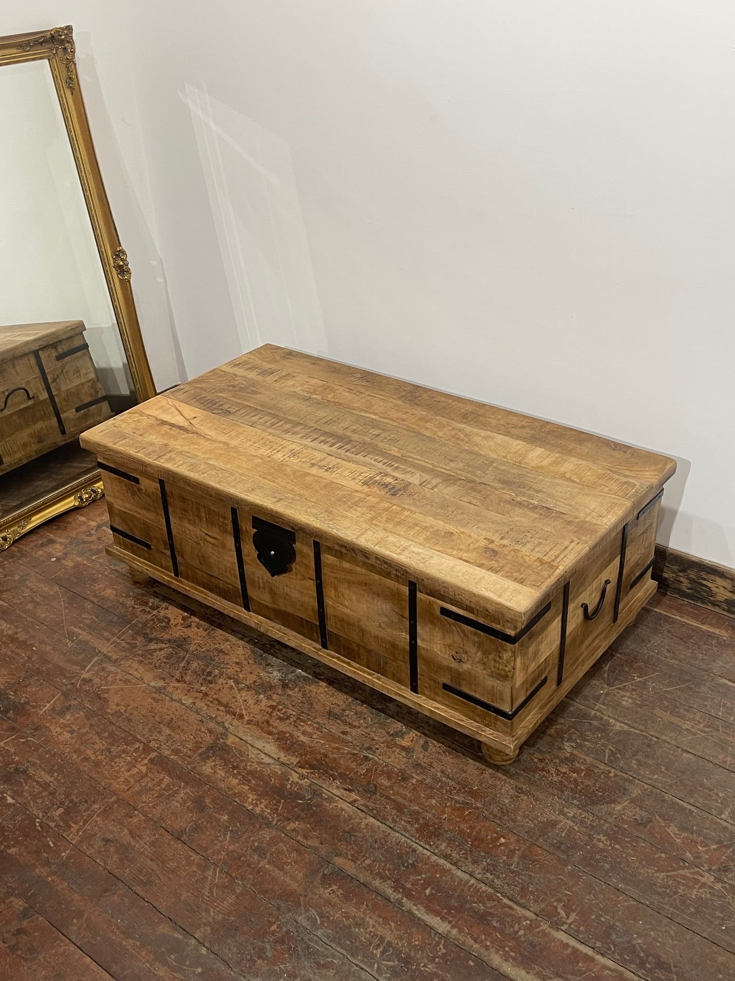 Rustic Wooden Storage Box Chest Decorative Blanket Toy Trunk Farmhouse Decor
