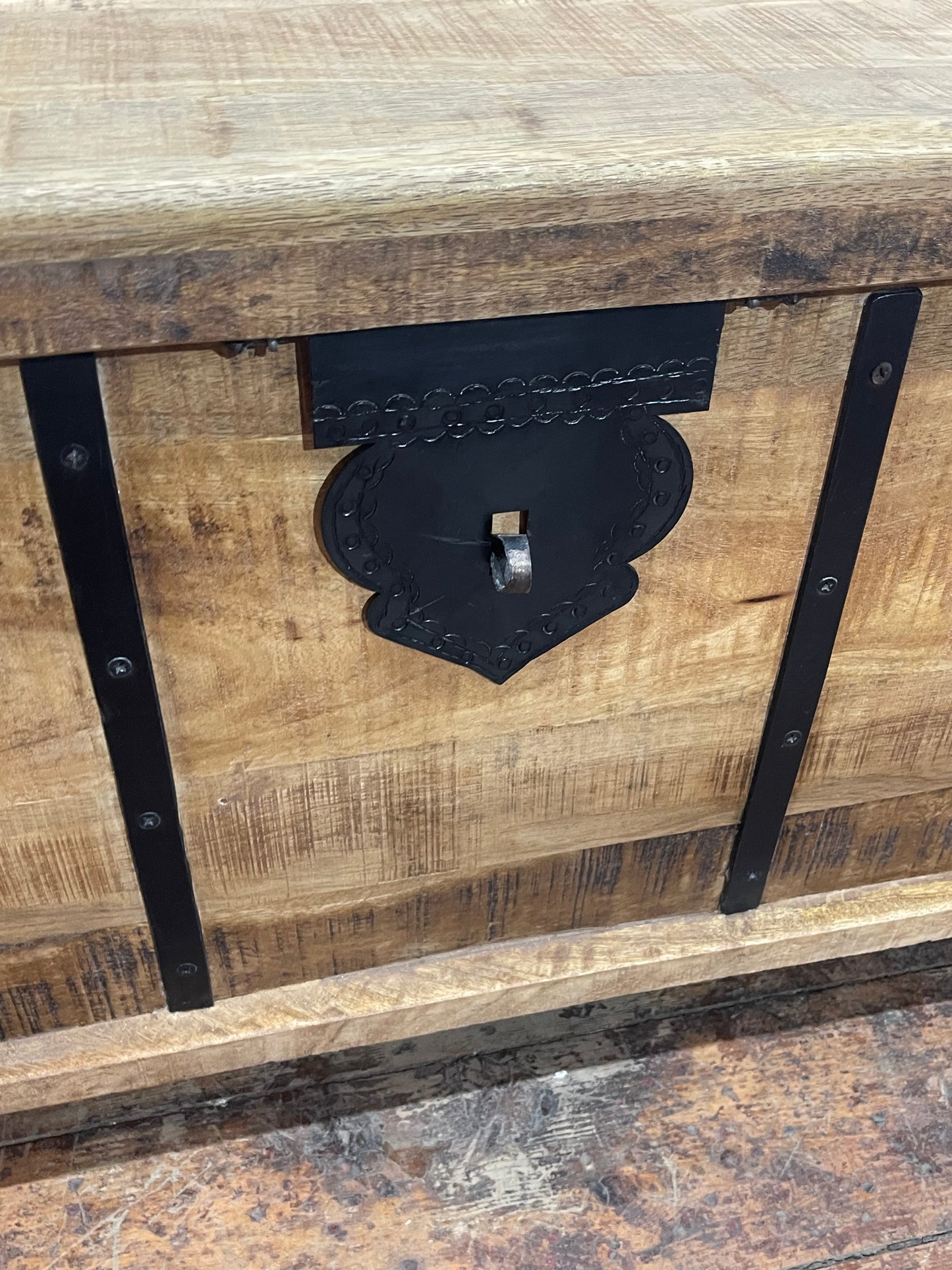 Rustic Wooden Storage Box Chest Decorative Blanket Toy Trunk Farmhouse Decor