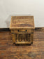 Rustic Wooden Rolling Side Table with Drawer Storage -  Farmhouse Style