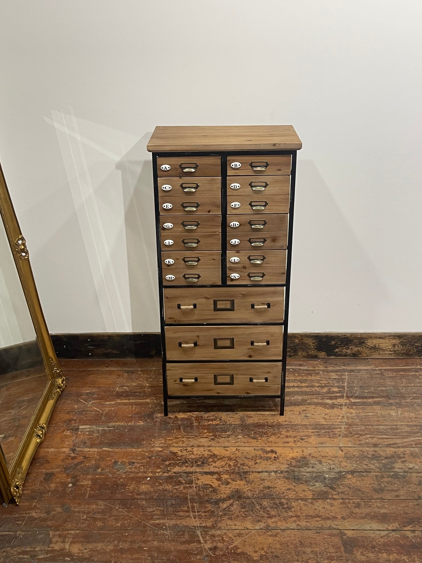 Vintage Style 17 Drawer Storage Cabinet Apothecary Unit