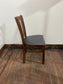 Set of 10 Wooden Dining Chairs – Slatted Back – Upholstered Seats